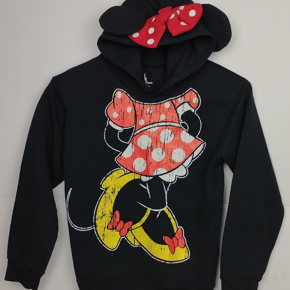 Disney Parks Girls Minnie Mouse Hoodie Sweatshirt